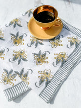 Garden Yellow and Gray - Cotton | Linen Blend Napkins